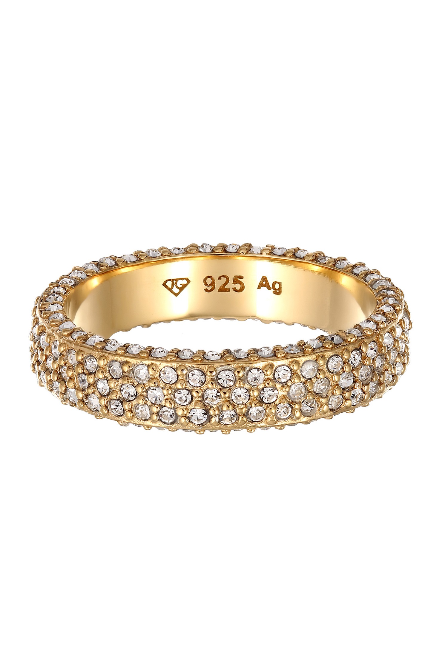 Elli Elli Bague avec Pierres Femmes Memoire Verre Cristaux Xilion Taille Blanc Argent Sterling 925