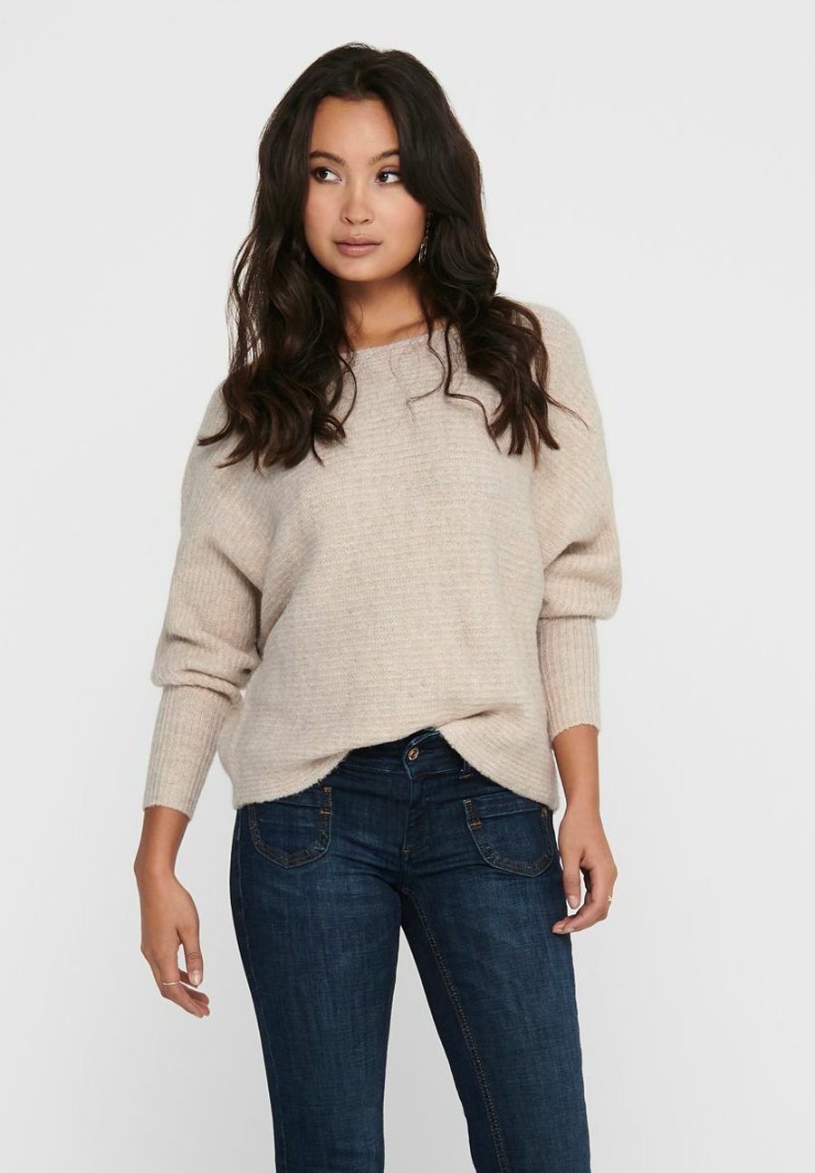 ONLY ONLDANIELLA L/S NOOS - Sweter - ecru