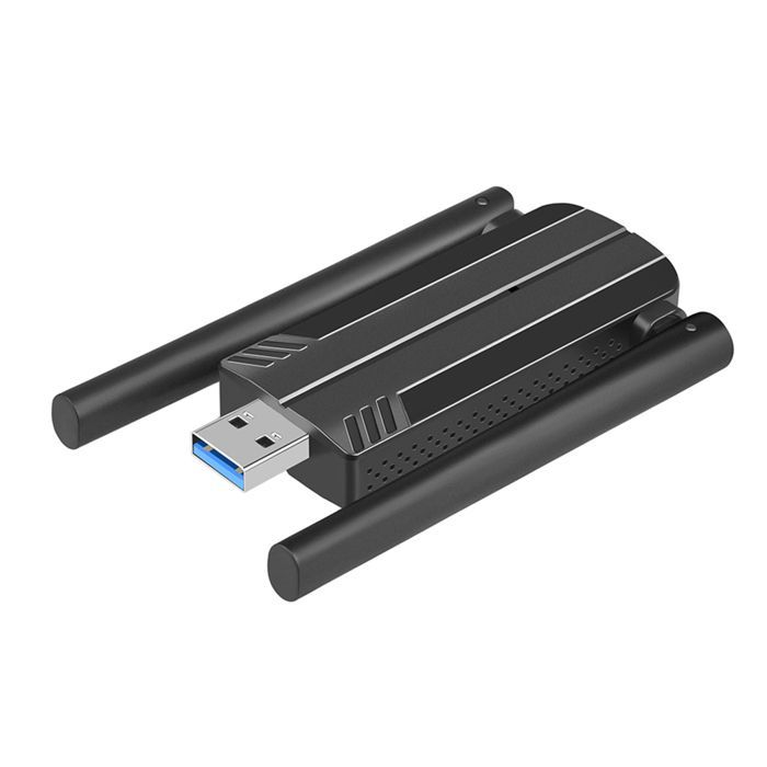 Adaptador WLAN USB para PC, adaptador WLAN USB 3.0 de 1800 Mbps, dongle de internet de doble banda 2,4 GHz/5,8 GHz con 2 antenas de 5 dBi.