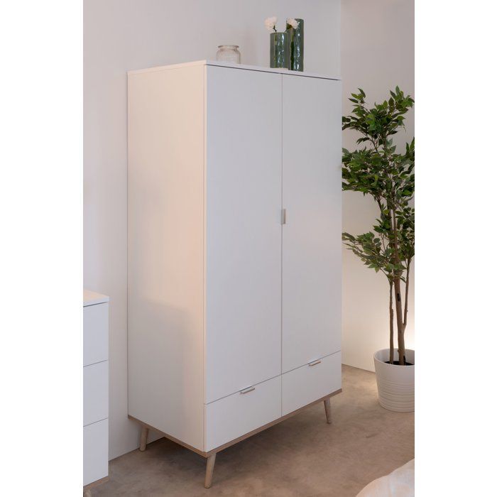Armoire de chambre - GÖTEBORG 61 - Chêne sonoma / Blanc - 2 portes battantes - 90 x 55 x 180 cm