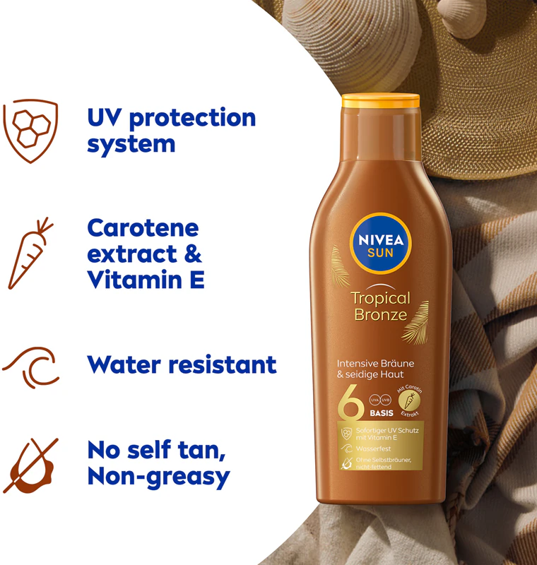 Loção protetora solar NIVEA SUN Tropical Bronze FPS 6
