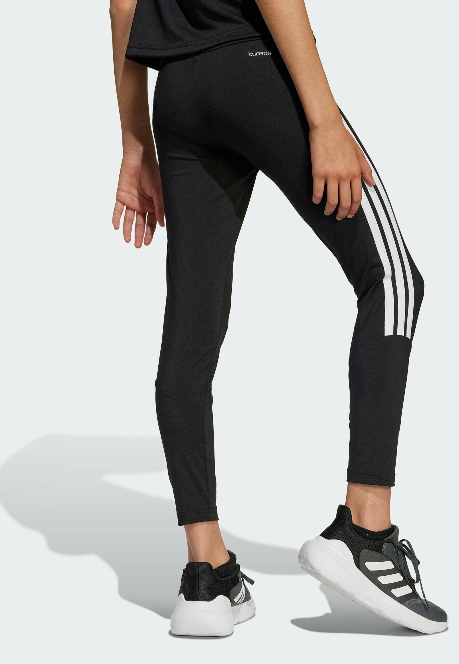 adidas Performance ESSENTIALS 3-STRIPES KIDS - Leggings - zwart wit
