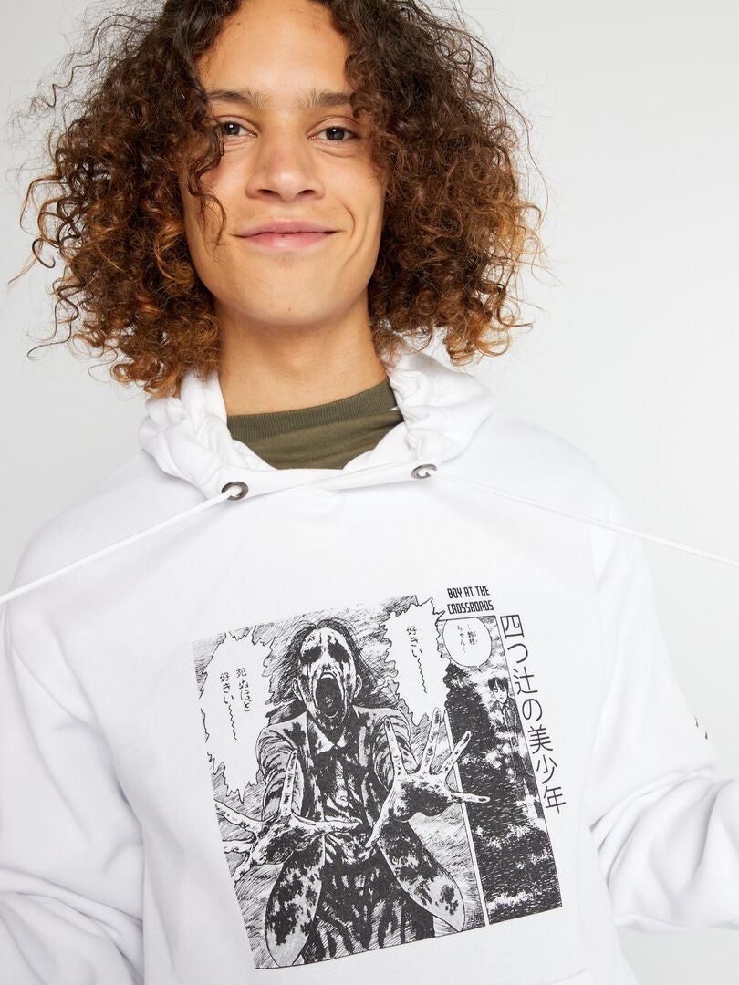 Fleece hoodie - wit