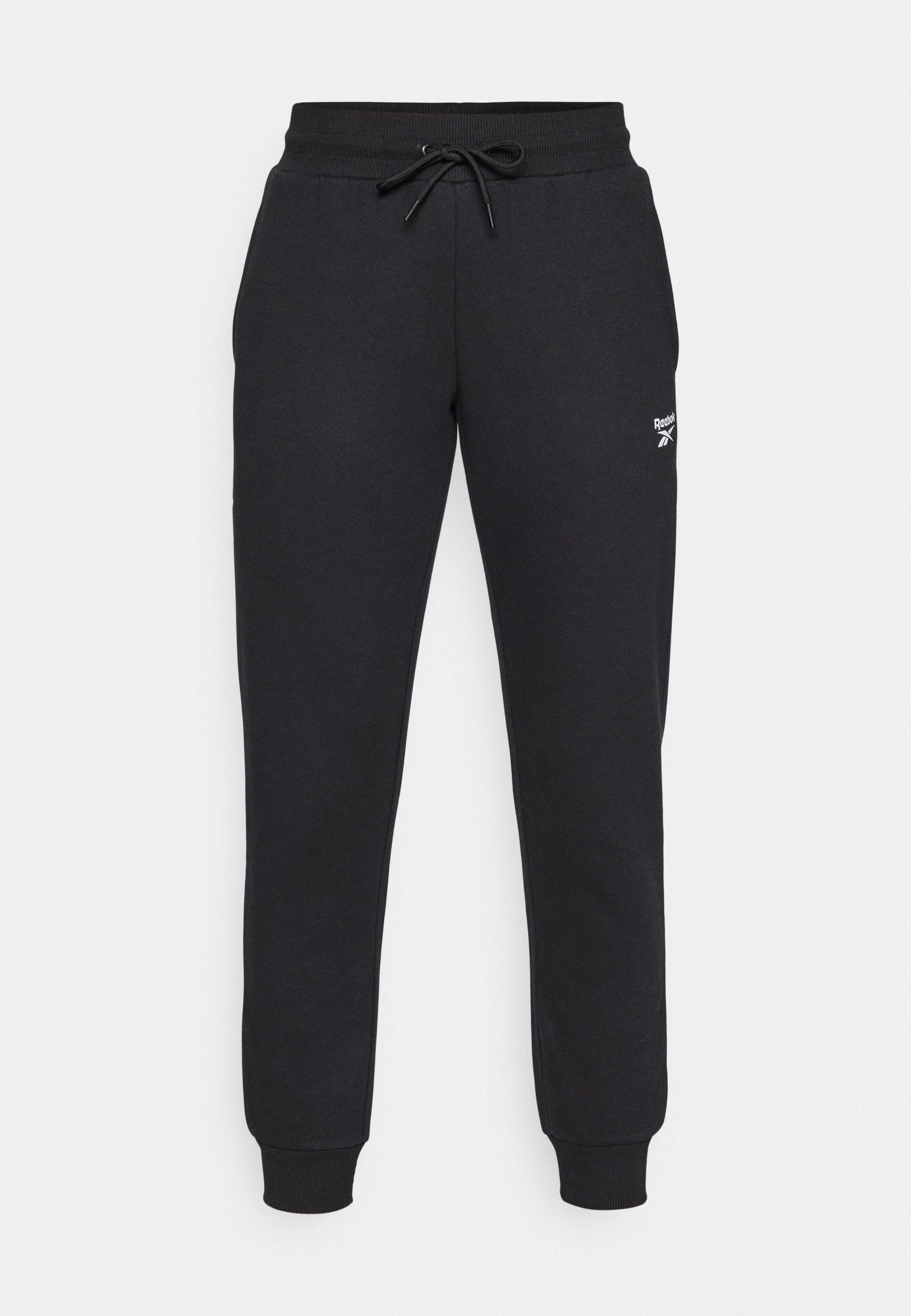 Reebok Spodnie dresowe z mankietami i małym logo - czarne