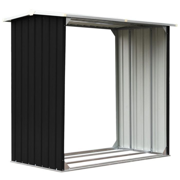 Caseta de almacenamiento de madera de acero galvanizado, 172x91x154cm, color antracita.