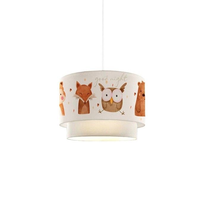 Luminária de teto infantil E27 com efeito de azulejo branco e vermelho, D30x20cm