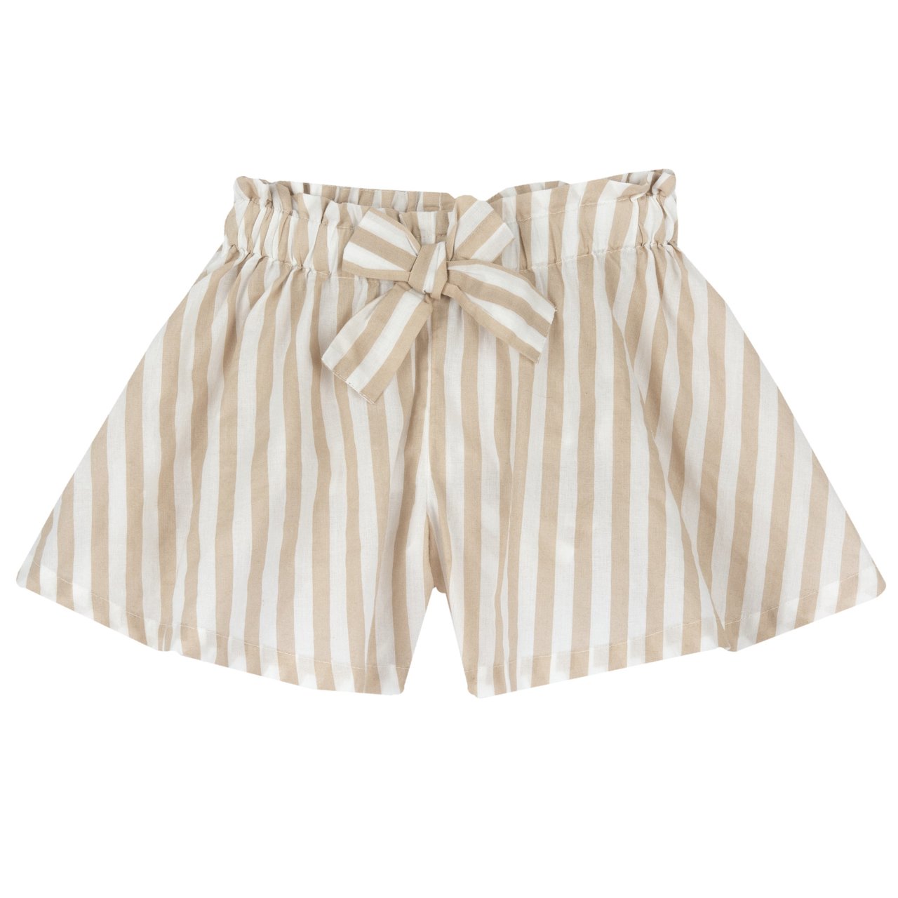 Short beige à rayures