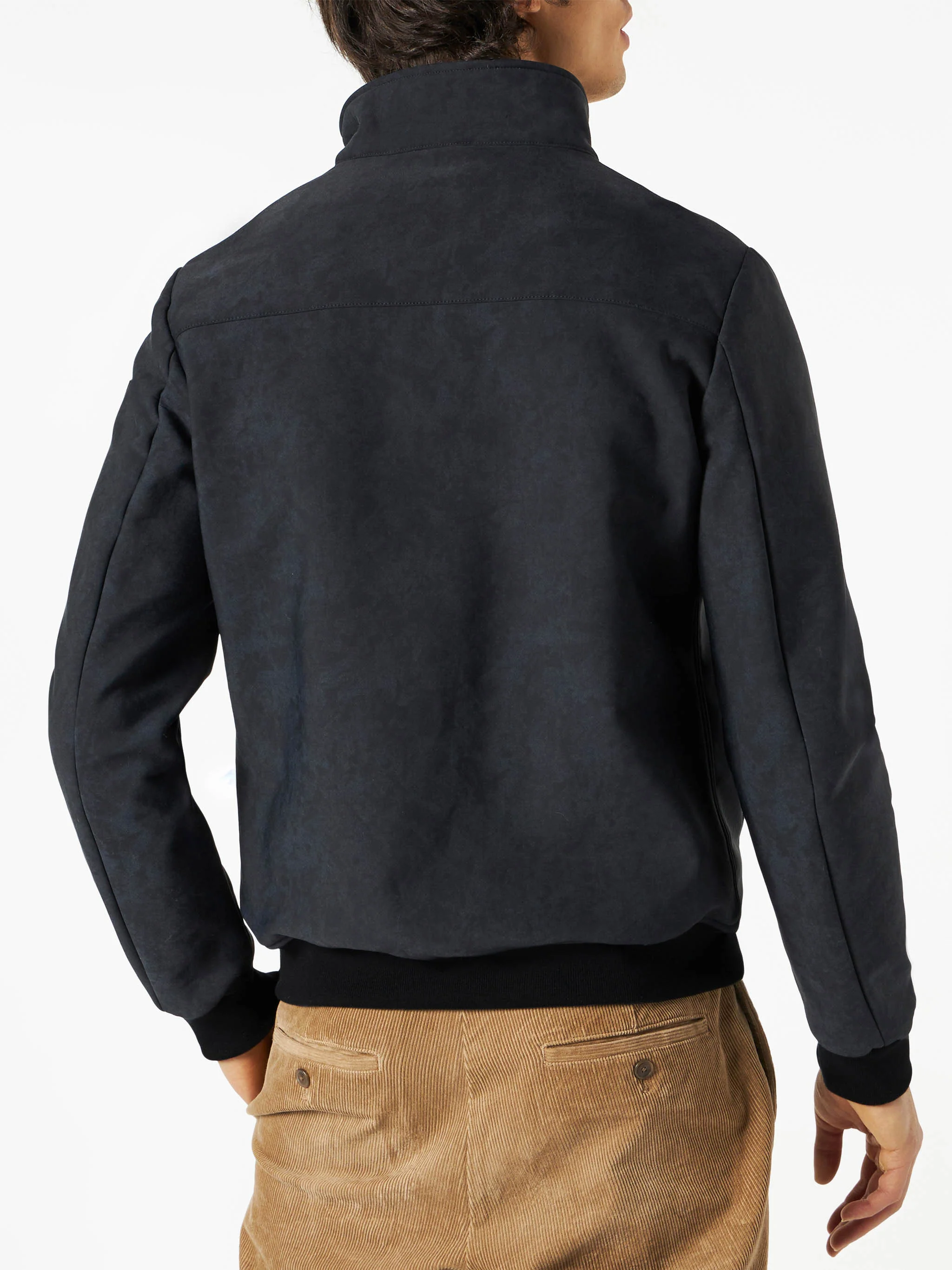 Schwarze melierte Thermojacke für Herren