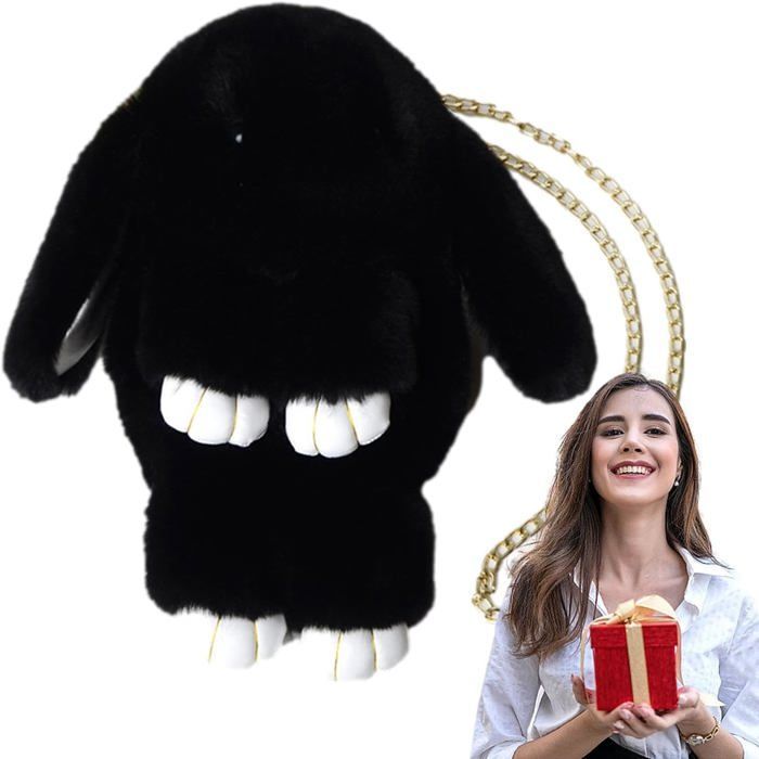 Bolso de hombro adorable, bolso de peluche para niños, bolso de animales de dibujos animados, bolso de conejo de peluche para niñas PZCC