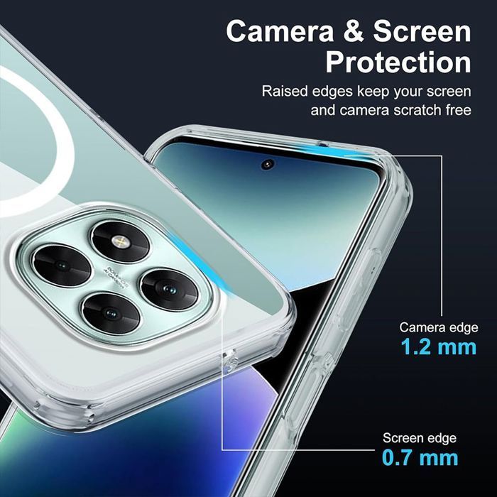 Magnetic Case + 2 Tempered Glass Screen Protectors for Xiaomi Redmi Note 15 Pro 5G - Shockproof and Scratch-Resistant Protection