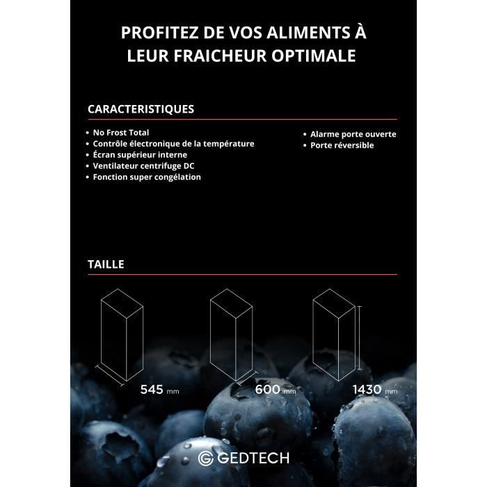Congelador tipo armario GEDTECH 179L GCO179NFWH - No Frost - Blanco