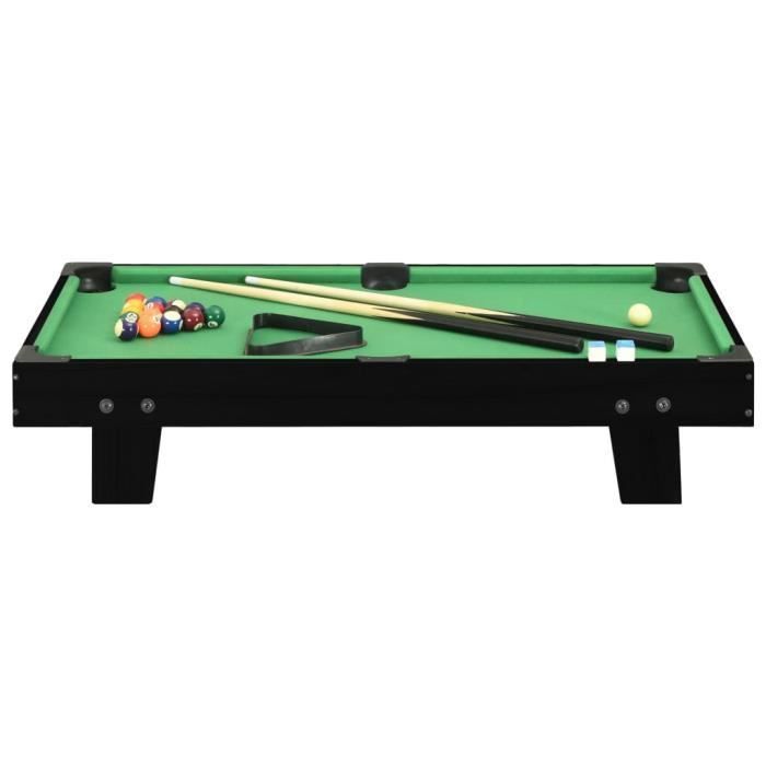 Mini table de billard 3 pieds 92x52x19 cm Noir et vert ◘ BOE