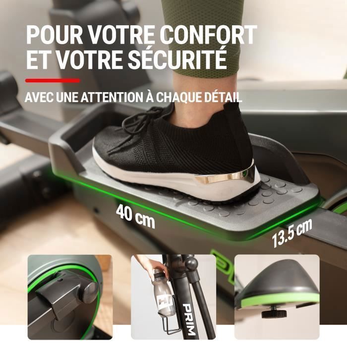 Hop-Sport HS-120C Prim elektromagnetische crosstrainer, vliegwiel van 14 kg, 32 weerstandsniveaus, max. 120 kg