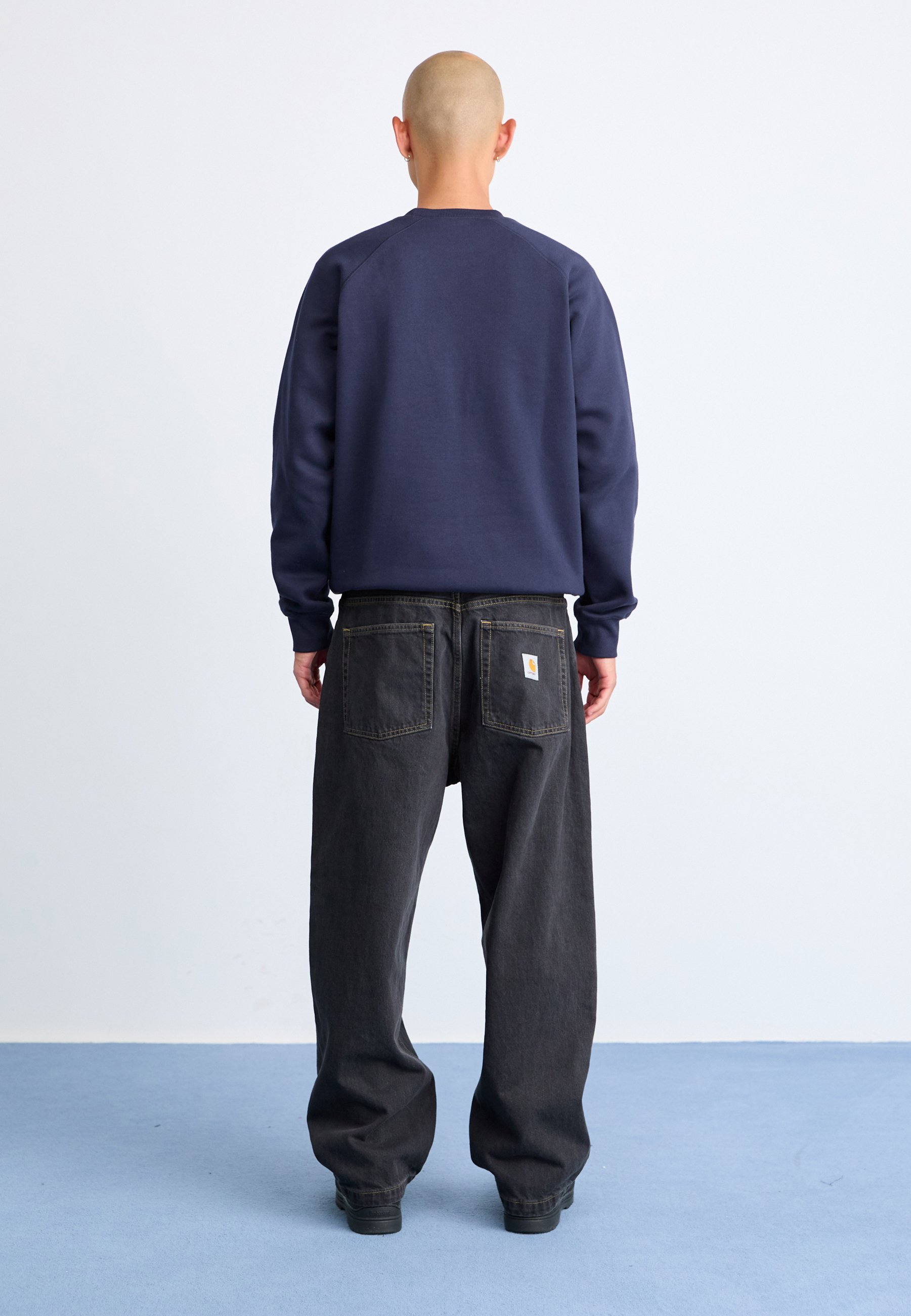 Carhartt WIP BRANDON PANT SMITH - Baggy Jeans - black stone washed