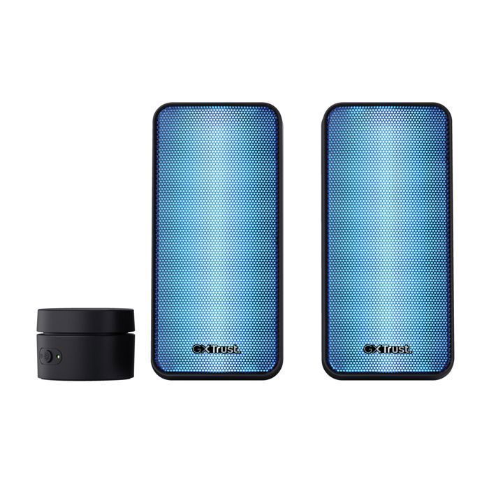 Altavoces para PC TRUST GXT 611 Wezz 2.0 RGB - Iluminación LED multicolor - Sonido estéreo nítido - Alimentación USB - Negro para juegos