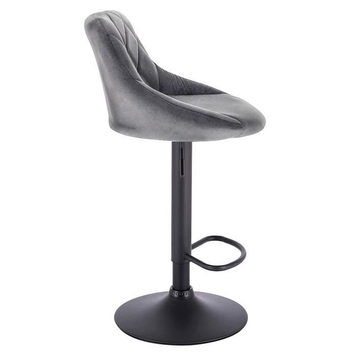 YEC Bar Stool - Adjustable Height - Swivel - Light Grey