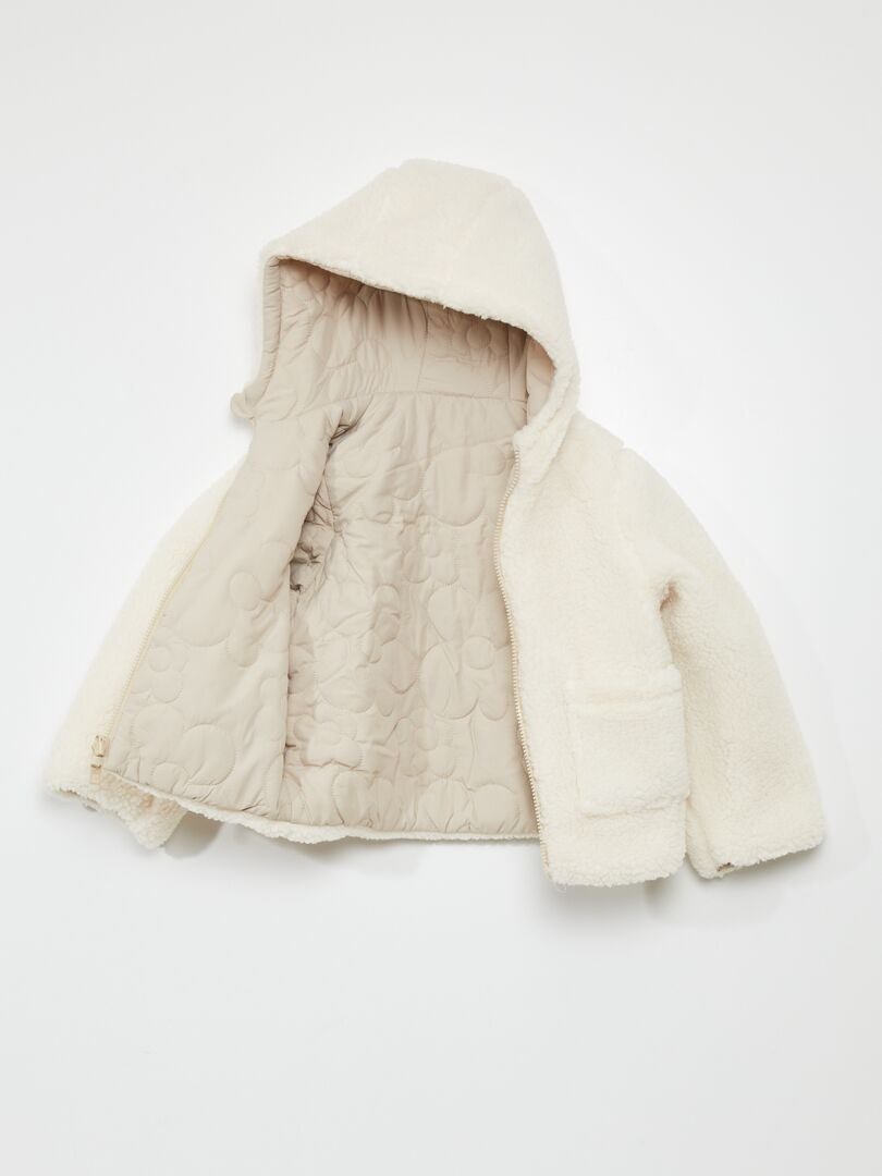 Dubbelzijdig gewatteerd jack - Beige/Wit