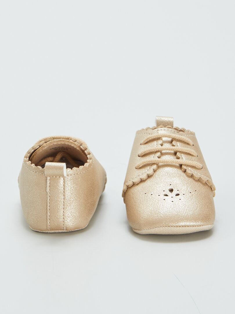 Sapatos Derby com Lantejoulas - BEGE
