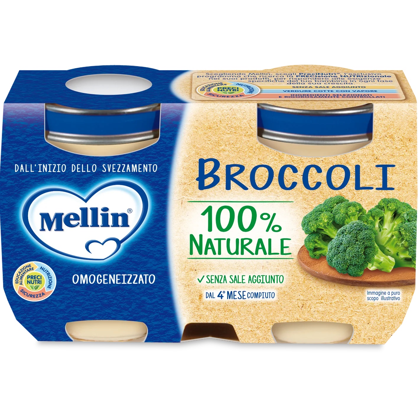 MELLIN Mellin Brócolis Homogeneizado 2X125G Comida para Bebê