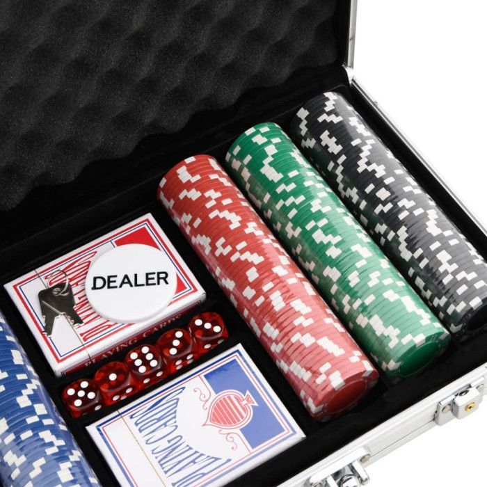 Juego de fichas de póker VIDAXL - 300 piezas, 11,5 g - Estuche portátil - Multicolor
