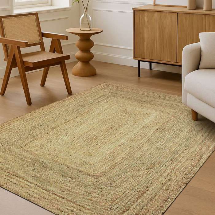 Alfombra de yute natural trenzado hecha a mano, 80x150