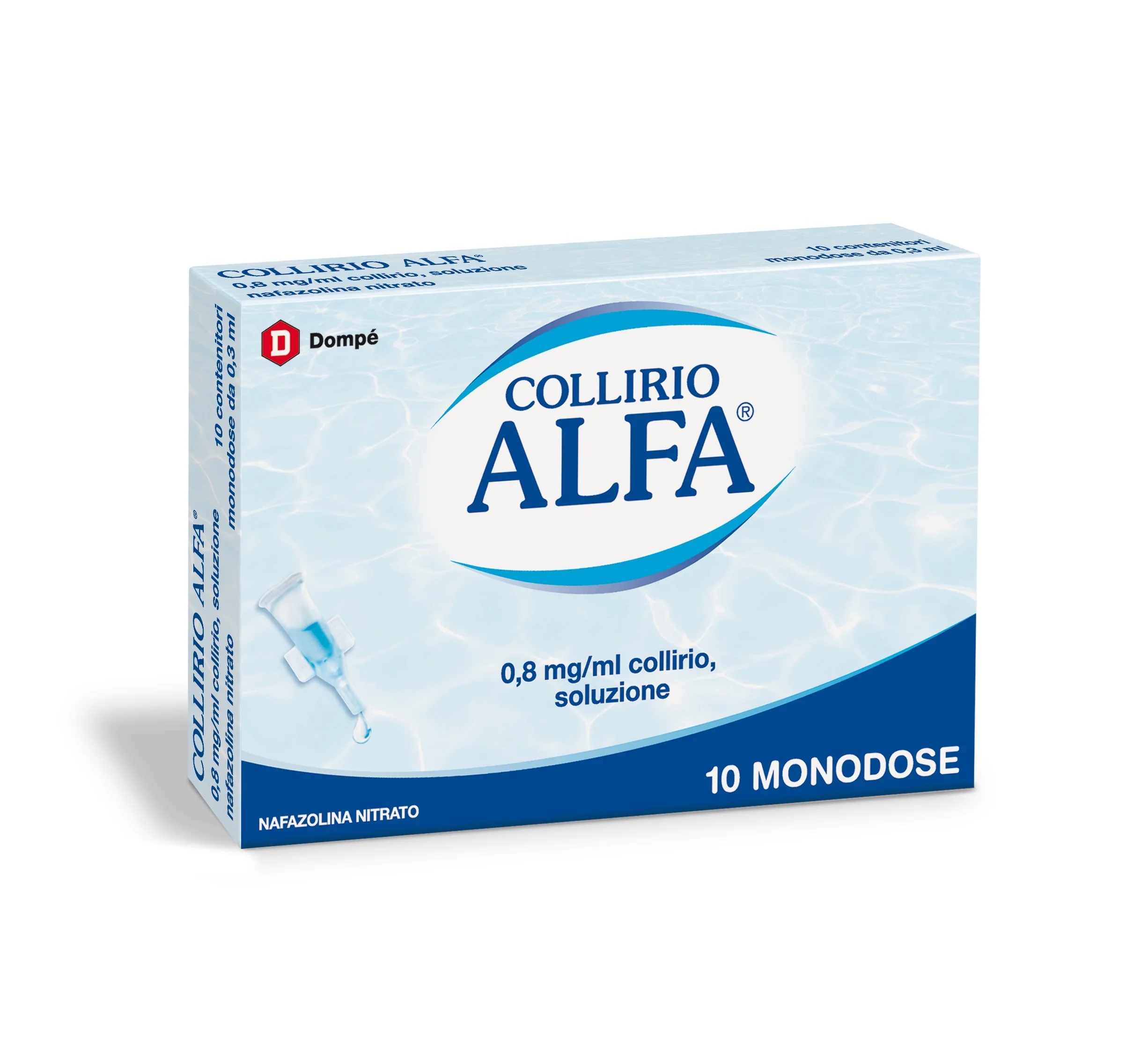 ALFA OOGDRUPPELS Oogdruppels voor eenmalig gebruik Alfa 0,8 mg/ml Naphazoline 10 ampullen Ontzwellend middel
