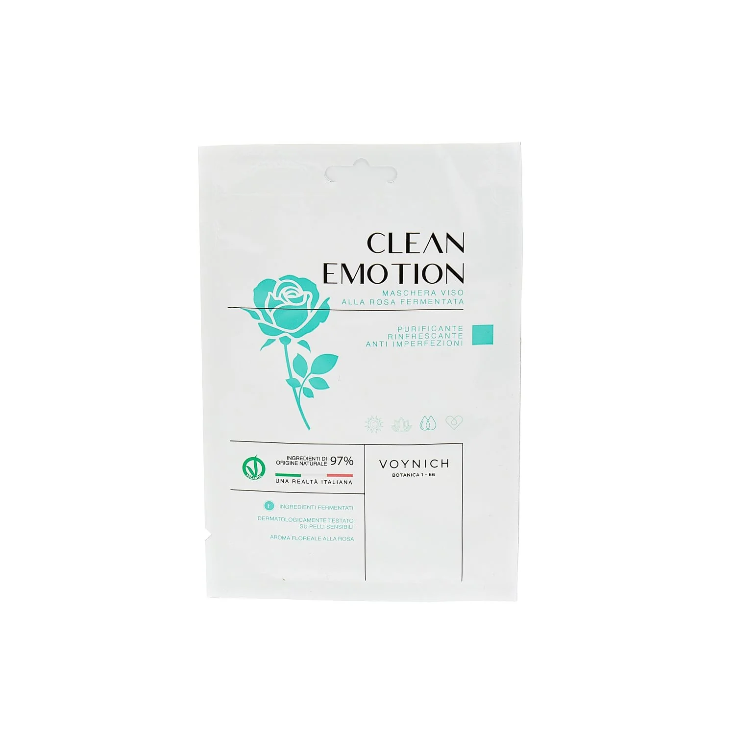 Viso CLEAN EMOTION Maschera Viso alla Rosa Fermentata - Maschera Idratante viso, Maschera Purificante viso