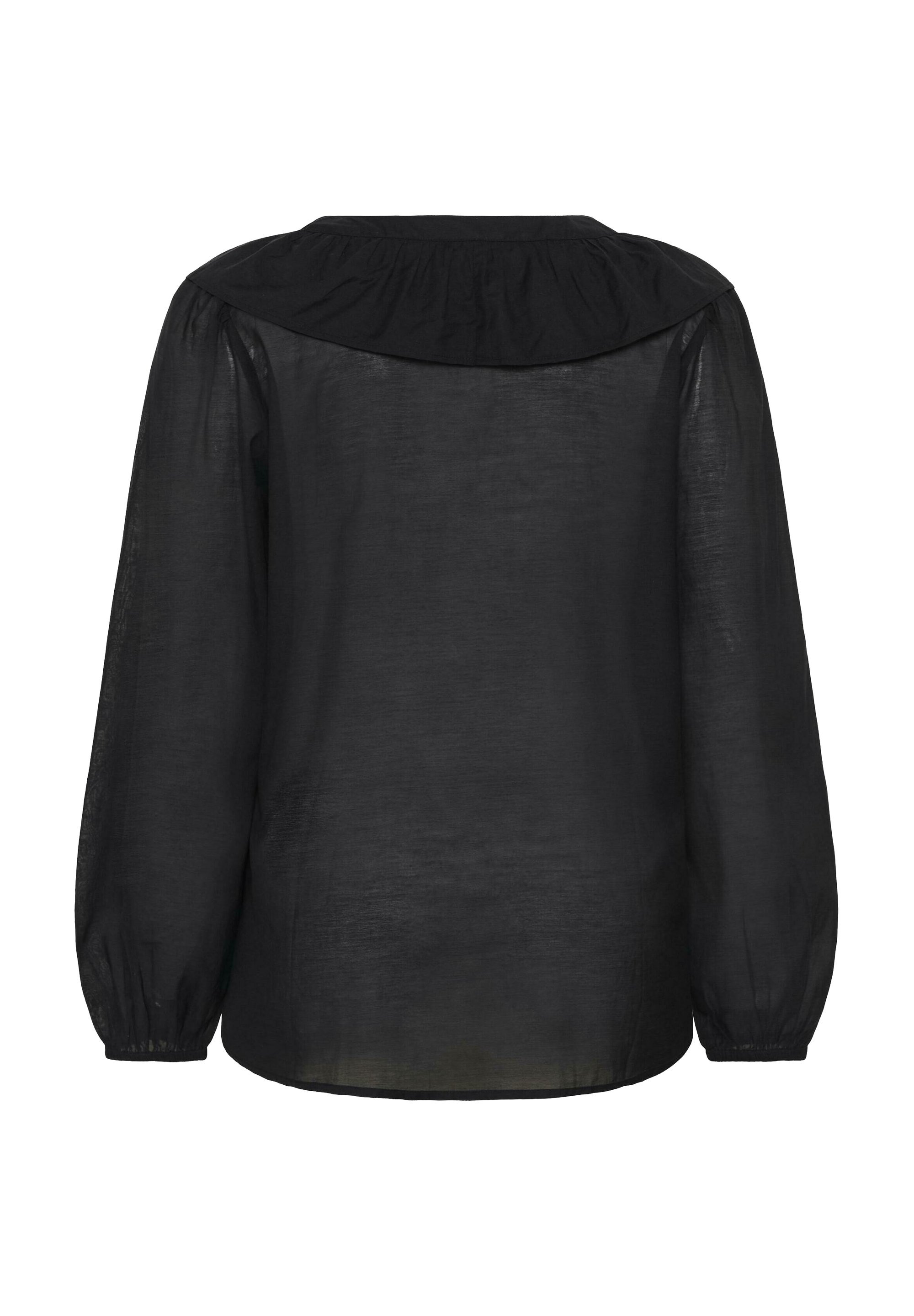 Kaffe Curve FRILL - Bluse mit Knopfleiste - tiefschwarz