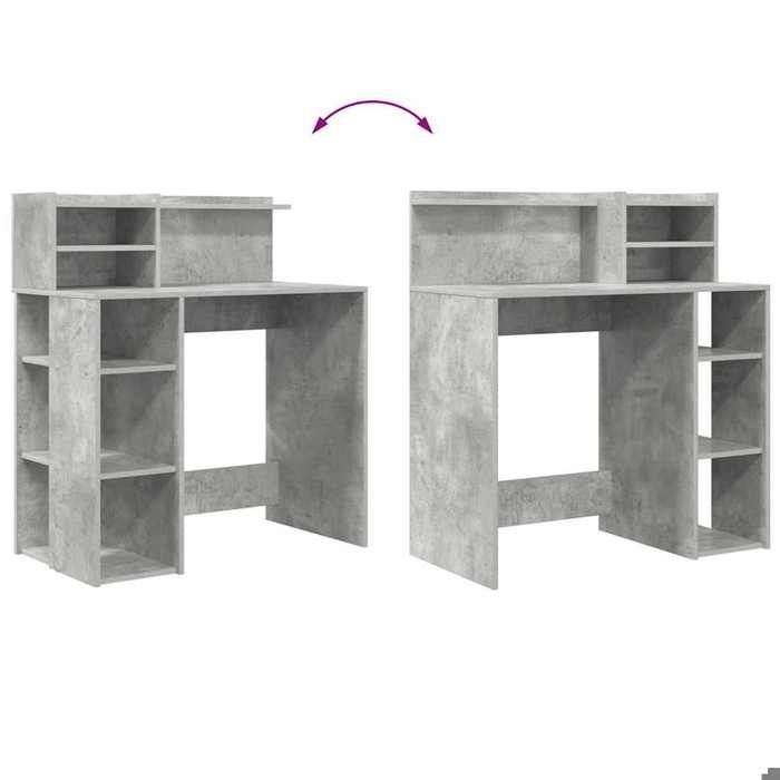 “Winter Sale” TOP Modern, compact desk, grey - Desk with storage, concrete grey, 90x48x101.5cm PRO29647