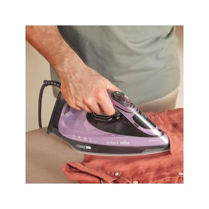 Plancha de vapor Braun SI9661VI 3100W ActiClean iCare FreeGlide 3D 330ml Violeta