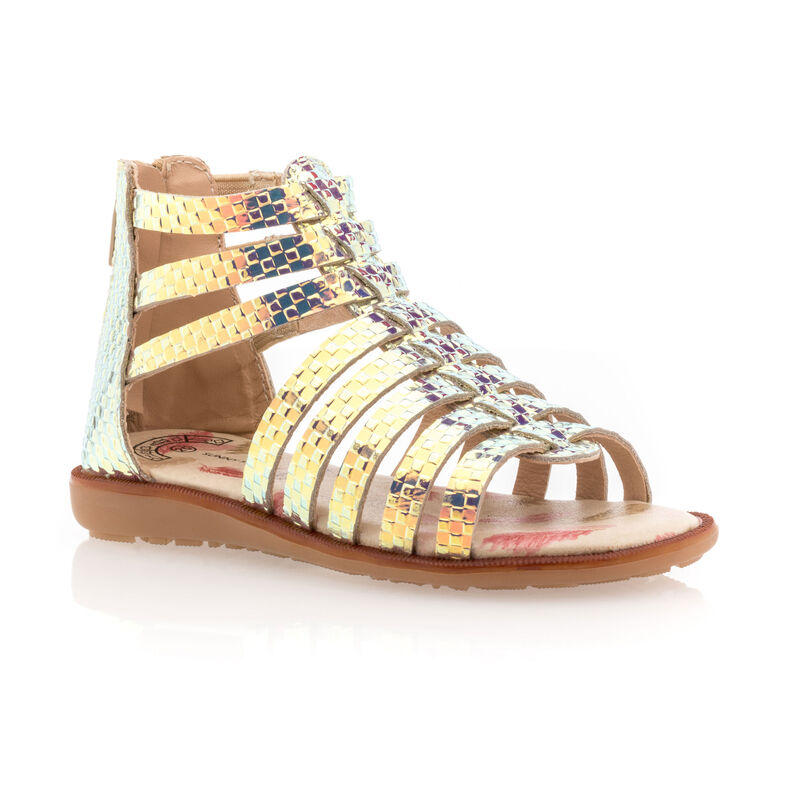 Sandalias amarillas para niña / Zapatos de punta abierta