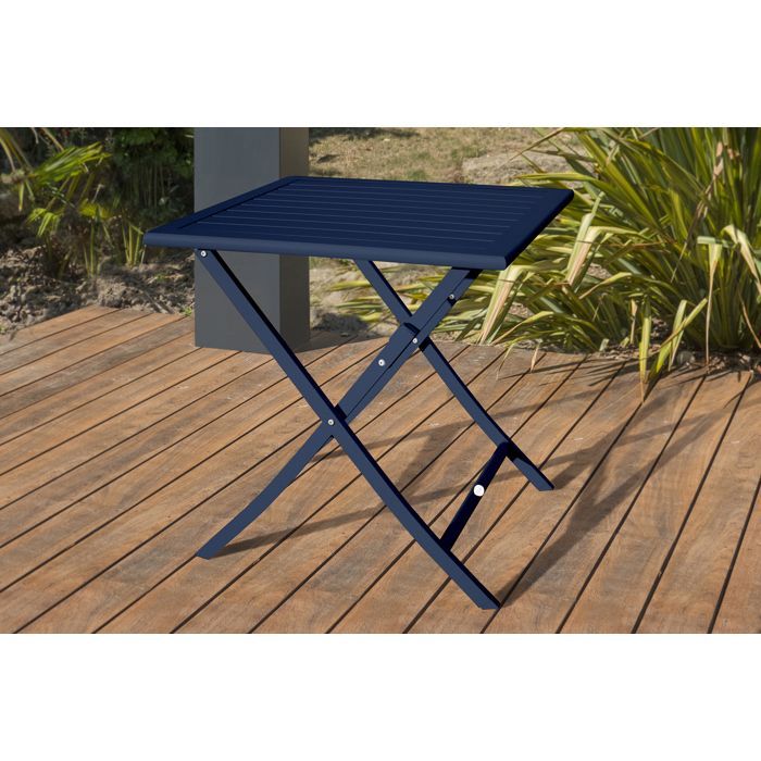 Set da pranzo da giardino in alluminio per 2 persone - Blu navy