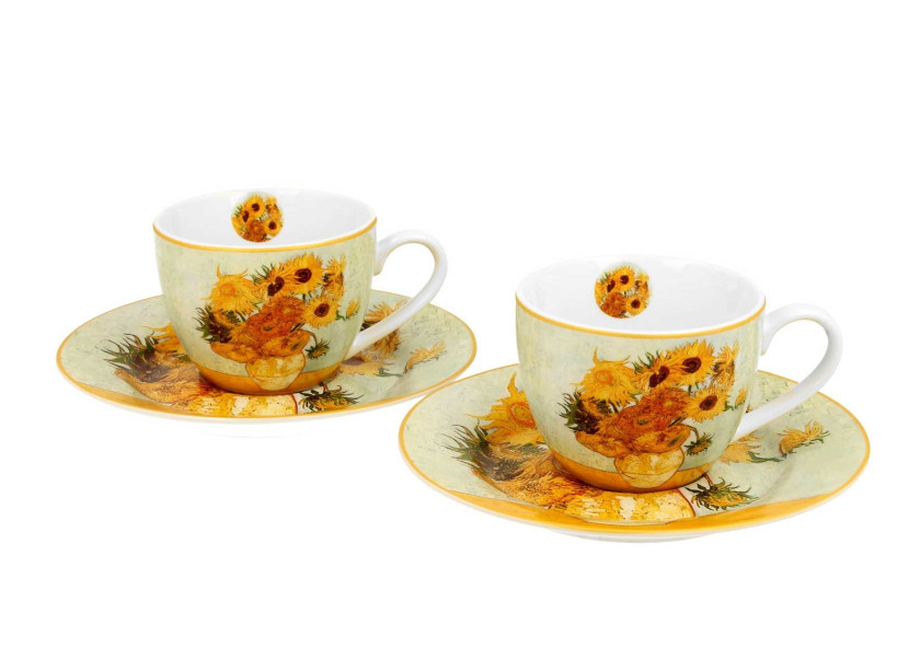 Zestaw 2 filiżanek espresso Van Gogh Sunflowers 90 ml  do Kawy Herbaty