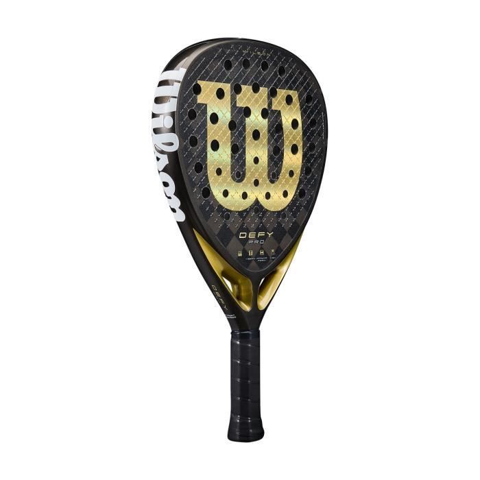 Pala de pádel Wilson Defy Pro V1 negra/dorada 370g - Potencia y efecto (2025)