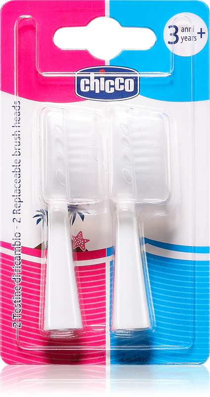 Chicco Austauschbare Bürstenköpfe, Ersatzköpfe für Zahnbürsten ab 3 Jahren