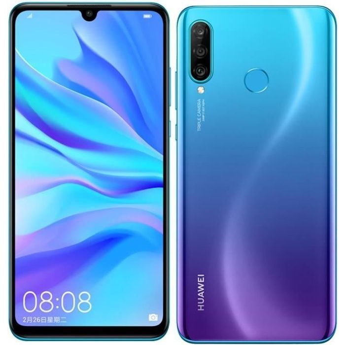 Smartphone Huawei P30 Lite - Bleu - 128 Go - 6 Go RAM - Triple caméra arrière - Caméra frontale 32 MP