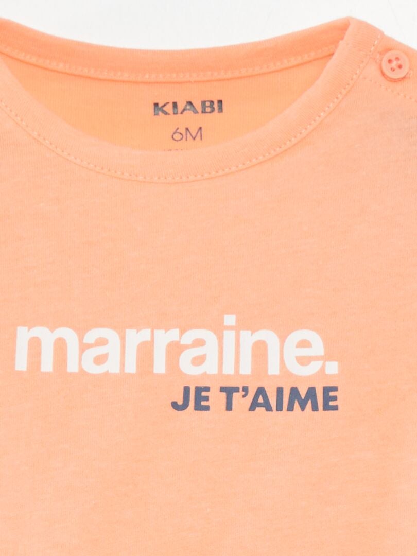 T-shirt met korte mouwen en opdruk - ORANJE