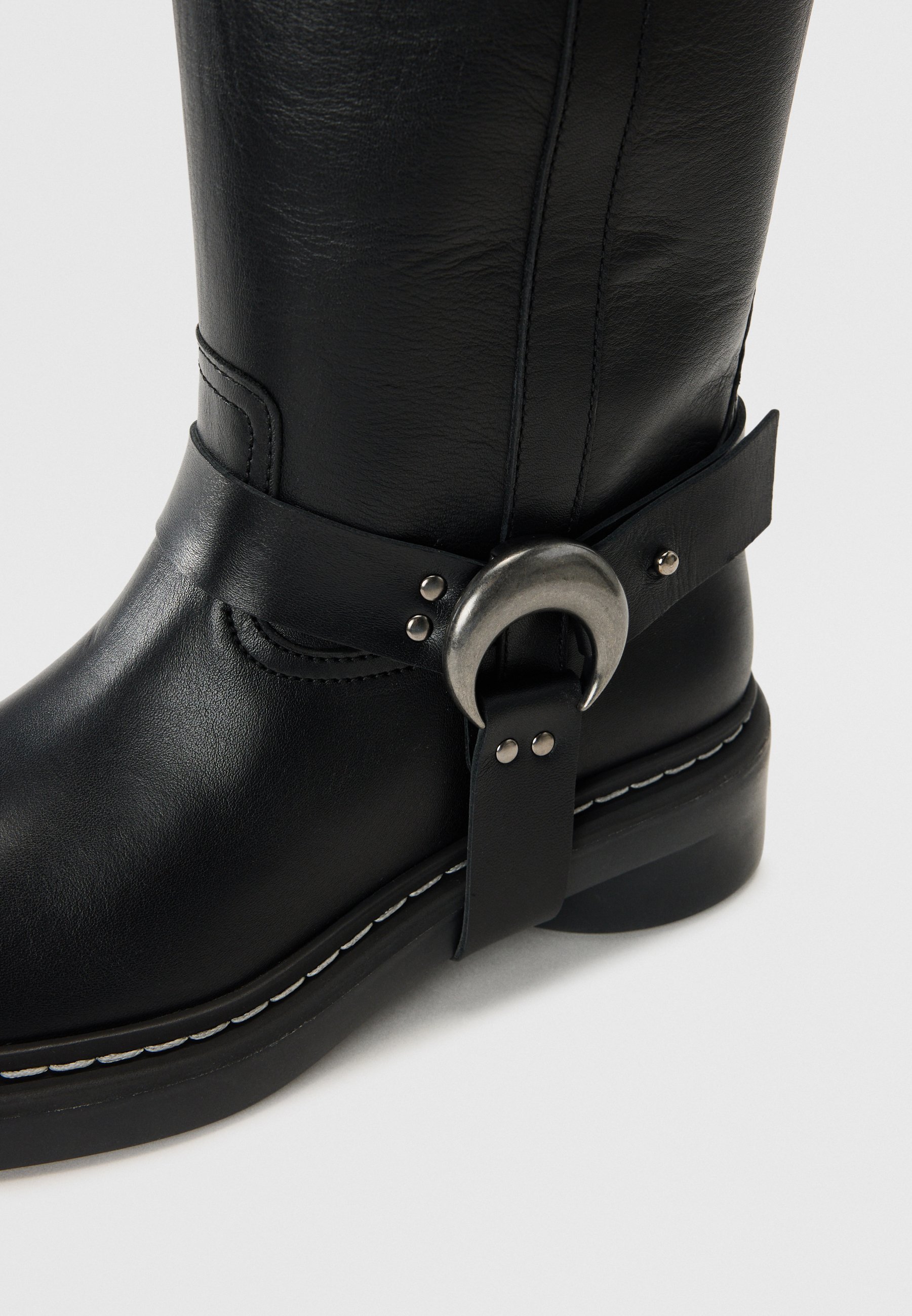 MARINE SERRE SMOOTH MOTO - Cowboy/biker enkellaars - zwart