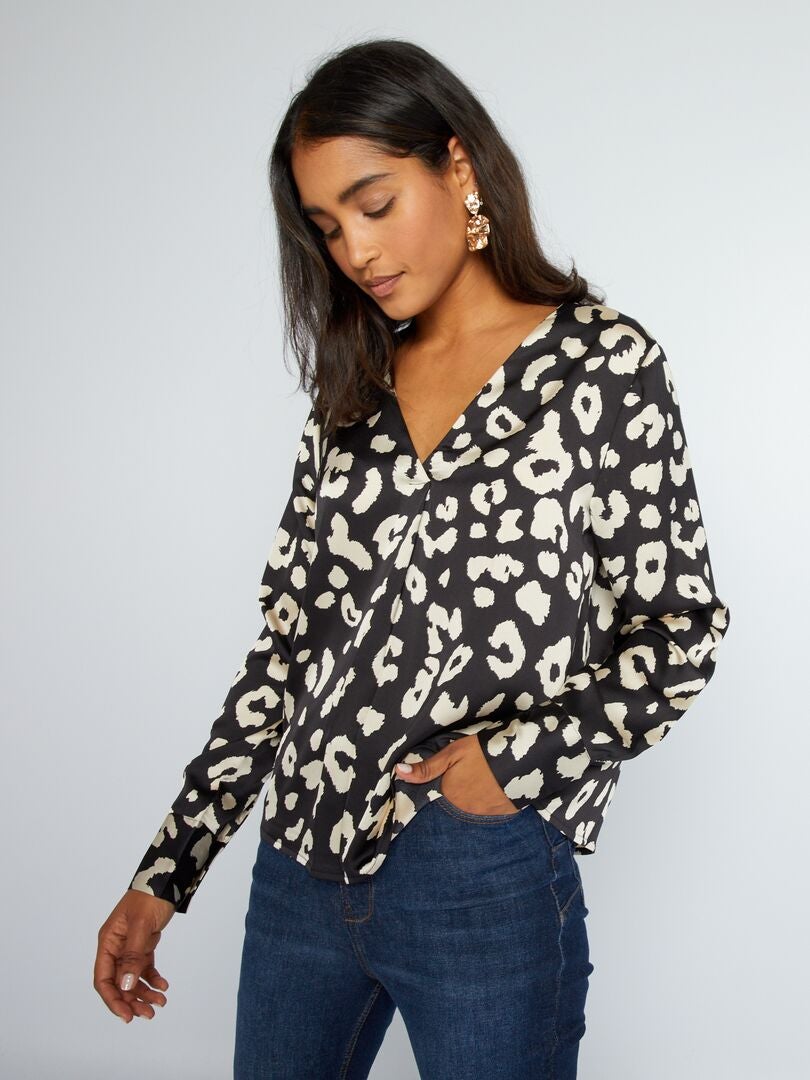 JDY blouse met luipaardprint
