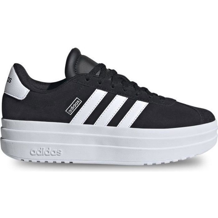 Chaussures Adidas Vl Court Bold J pour Fille Noir - Lacets - Enfant - Plat - Synthétique