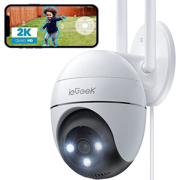 ieGeek 2K Outdoor WiFi Surveillance Camera, 360° IP Camera, Color Night Vision, Human Detection, Two-Way Audio