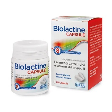 BIOLACTINE Biolactine Kapseln Nahrungsergänzungsmittel mit Milchsäurebakterien und Vitaminen 20 Kapseln