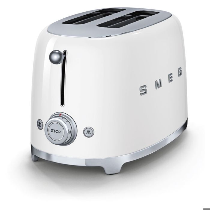 Torradeira Smeg de 2 fatias, 950 W, branca - tsf01wheu