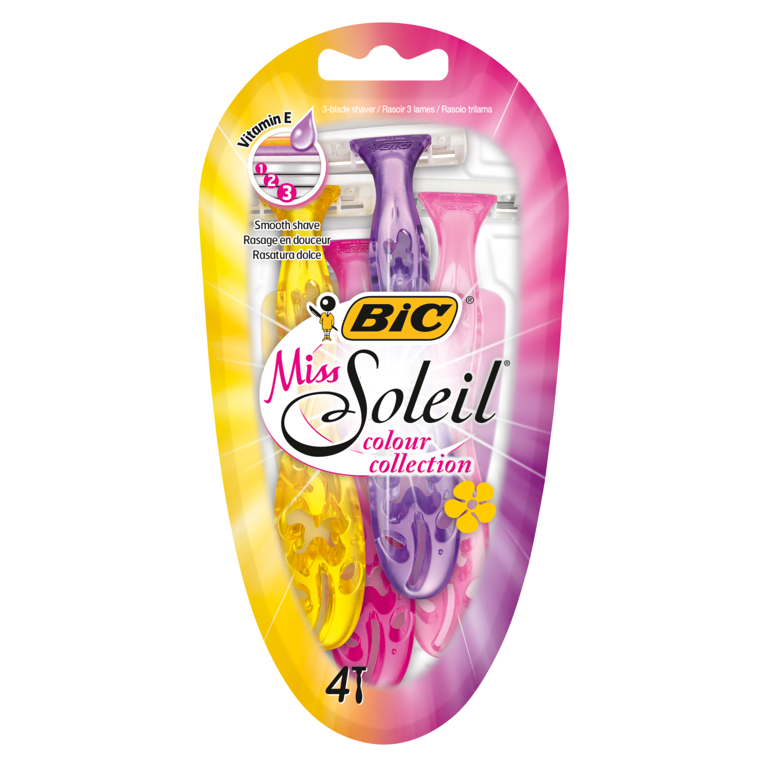 Bic damehøvler 4 stk Miss Soleil Colour Collection