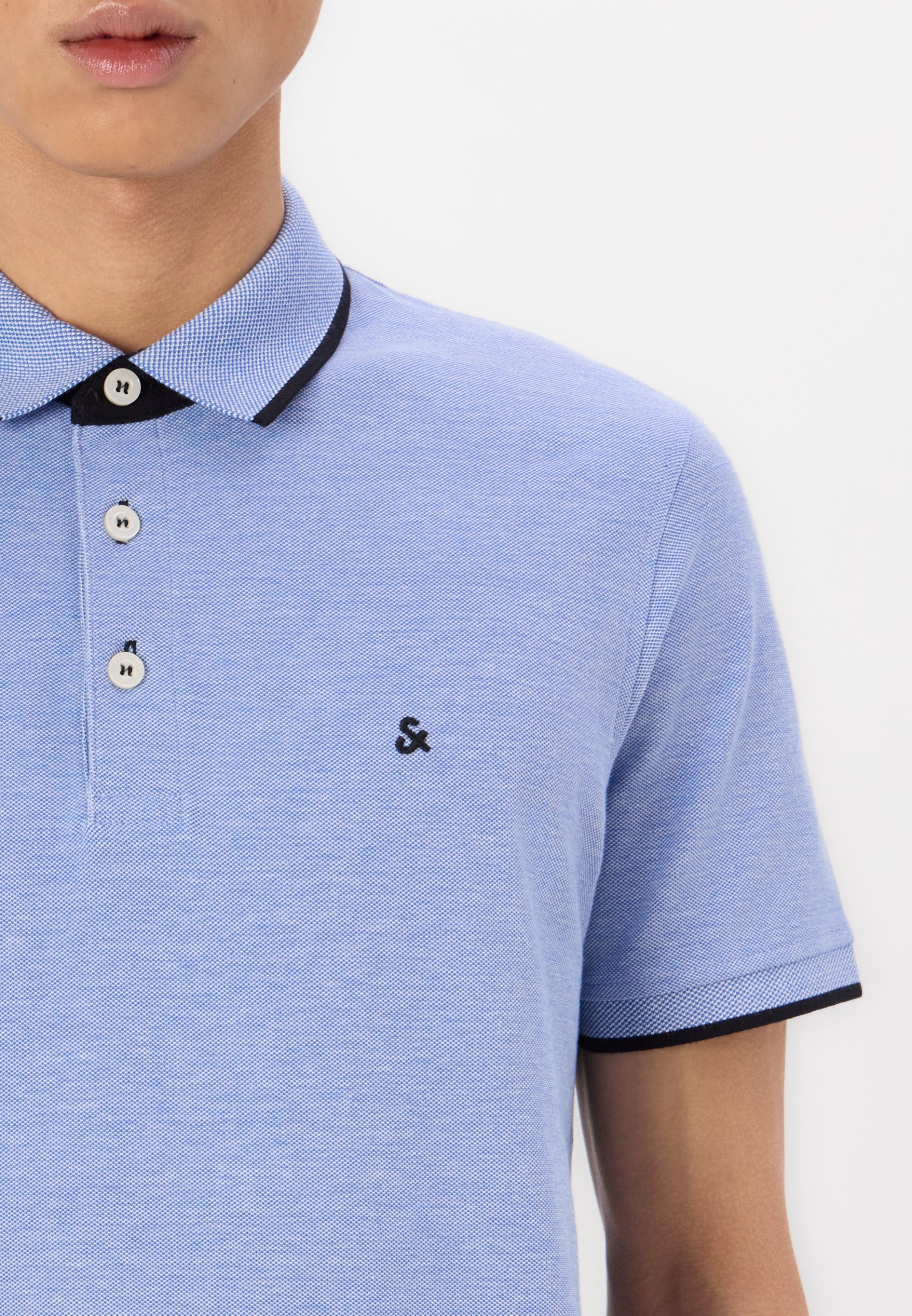 Jack & Jones JJEPAULOS 2er-Pack – Poloshirt – Königsblau/Weiß