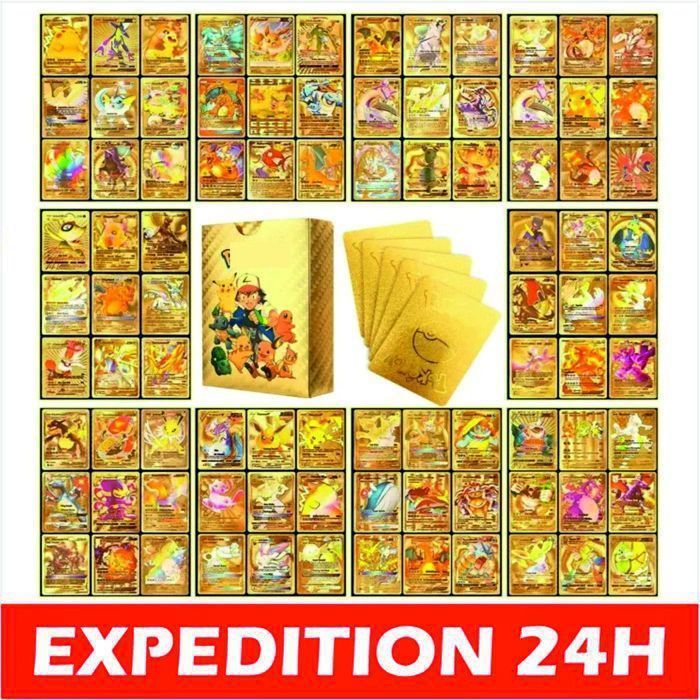 Cromos coleccionables - ZISONIX - Charizard Vmax - Paquete de 55 cartas doradas - Para niños - Pokémon
