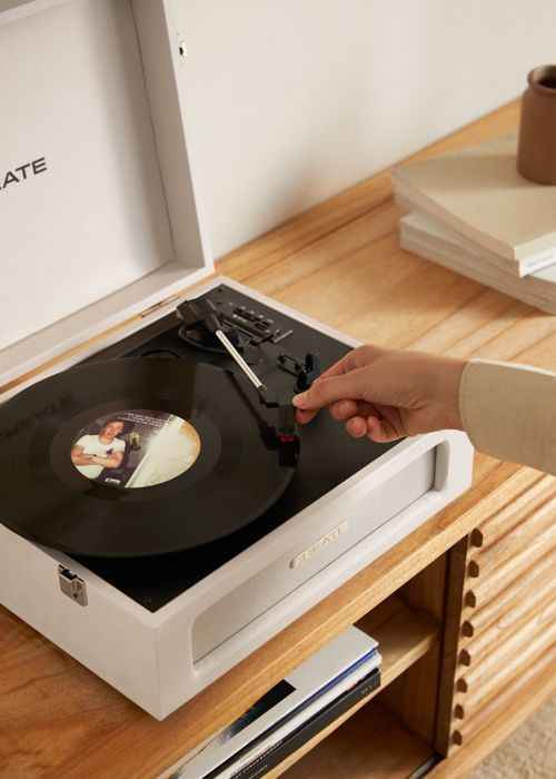 Tocadiscos retro - Reproductor/grabador Bluetooth - USB/SD/MicroSD - 3 velocidades - Altavoces integrados