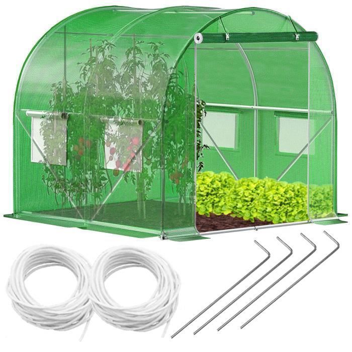 Tuinkas - SPRINGOS - Tunnelkas 200x200x200 cm - Gegalvaniseerd metaal - UV-bescherming - Optimale ventilatie
