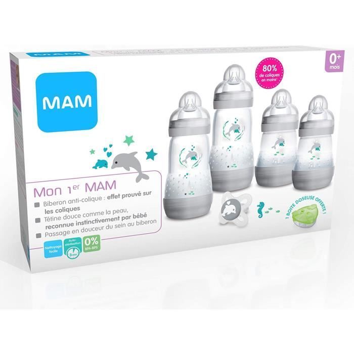 Gift Set - MAM - My First MAM - 4 Easy Start Bottles - 1 Pacifier - 1 Formula Dispenser