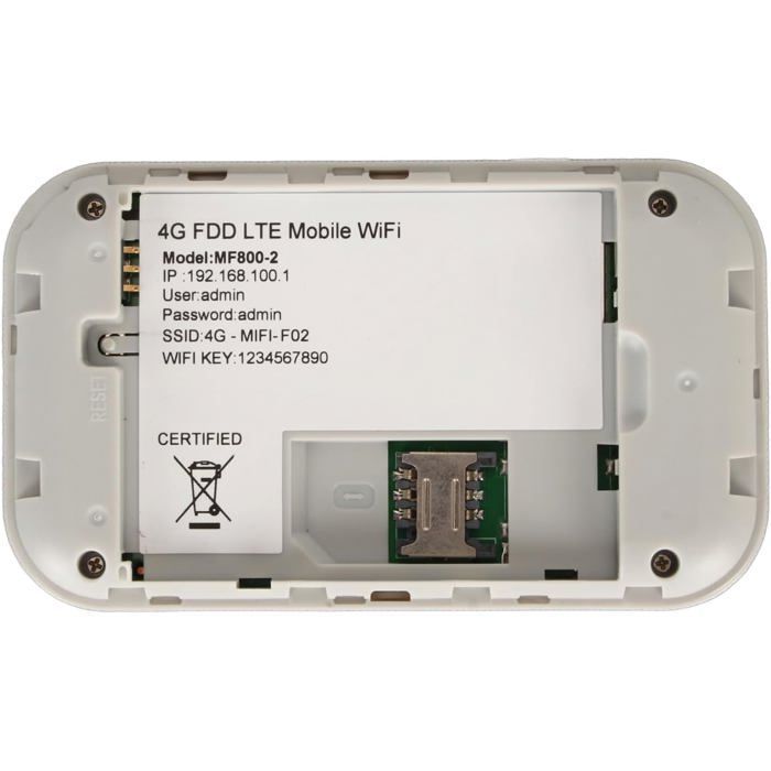 Punto de acceso WiFi móvil 4G FEBEST - Conecta hasta 10 dispositivos - Batería de 2100 mAh - Ranura para tarjeta SIM